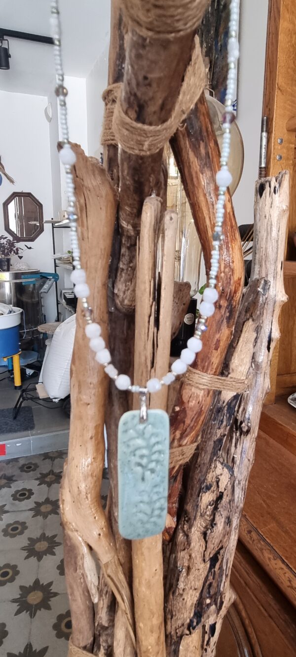Bijoux Collier – Porcelaine – Bleu Vert – Image 4