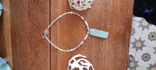 Bijoux Collier – Porcelaine – Bleu Vert – Image 3