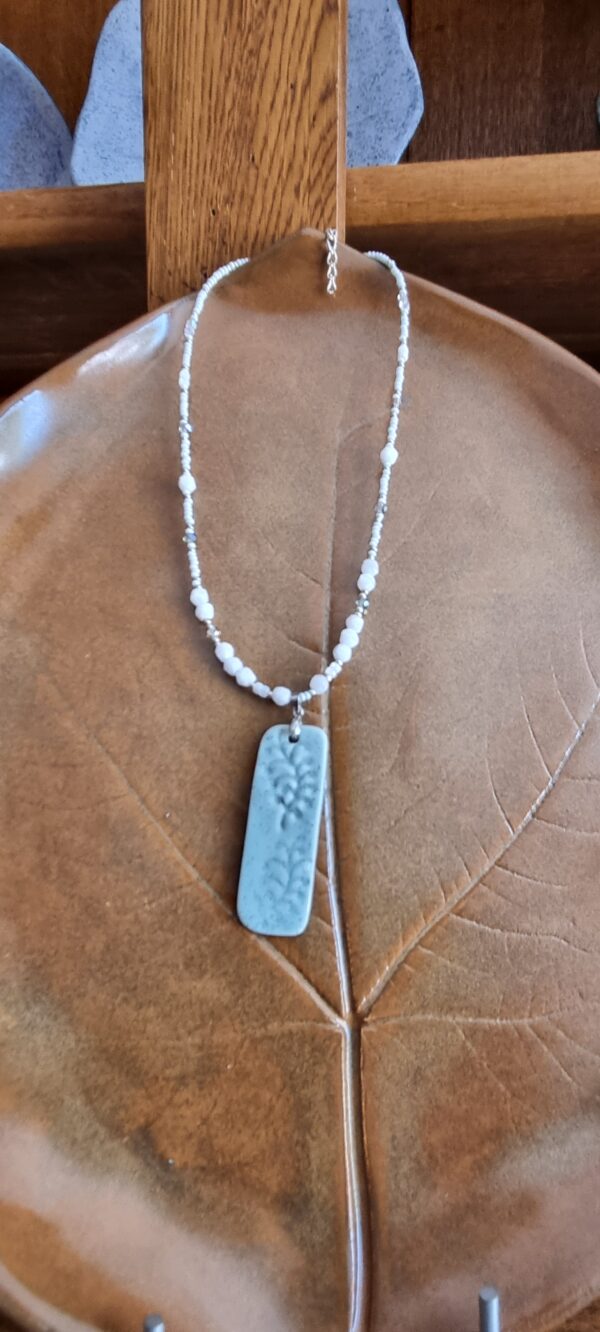 Bijoux Collier – Porcelaine – Bleu Vert – Image 7